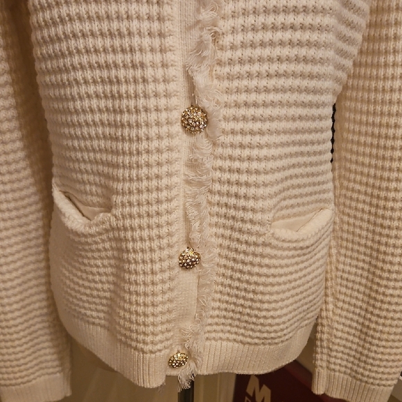 Express White Textured Women's Cardigan - Picture 4 of 7